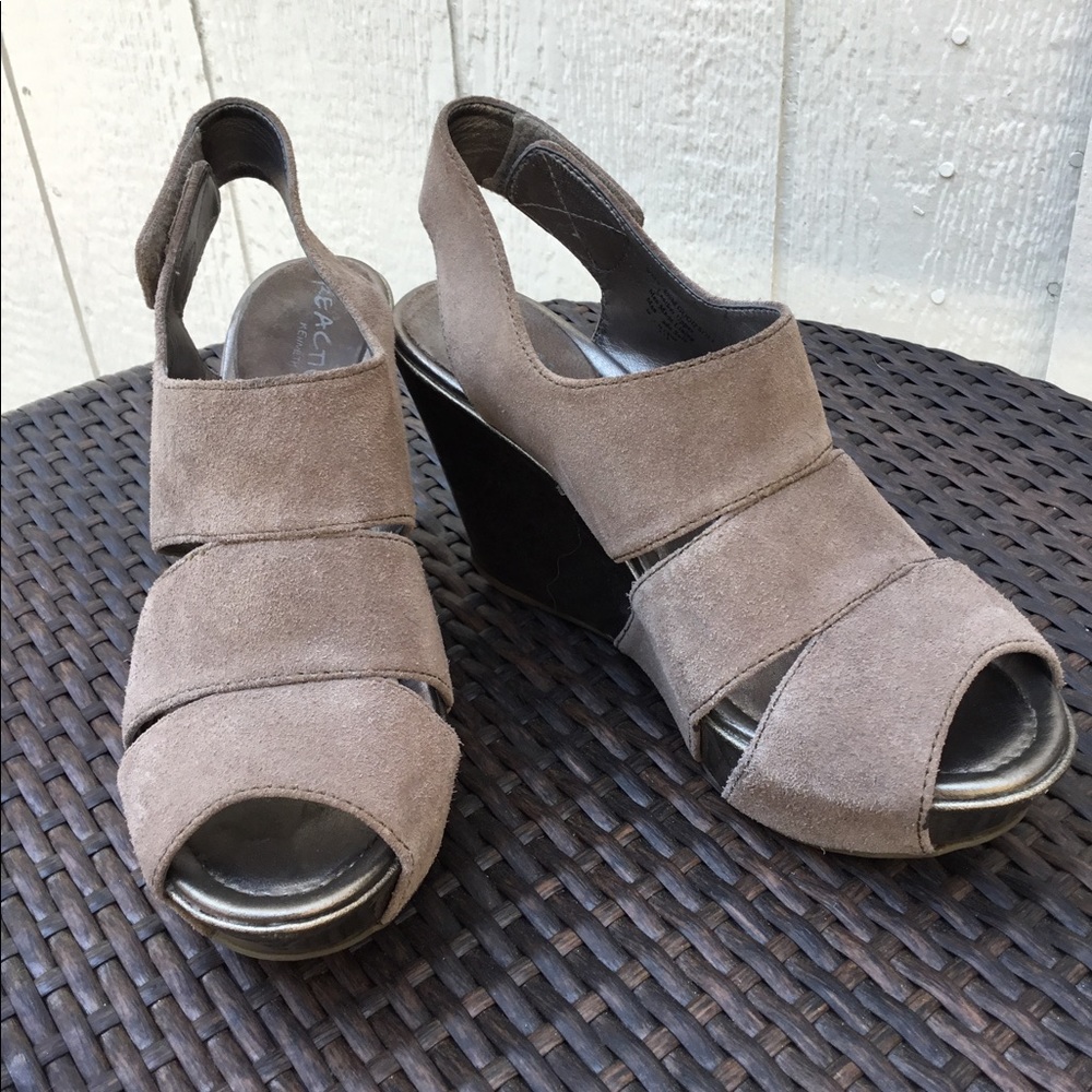 COPY - Taupe suede wedges, so cute! Size 8.5